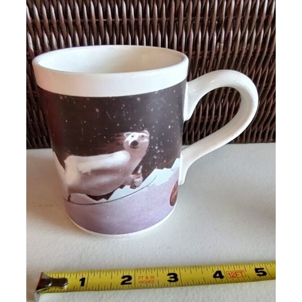 Coca Cola Polar Bear Coffee Mug Skiing Tea Cup Gibson 1996 - Picture 3 of 5